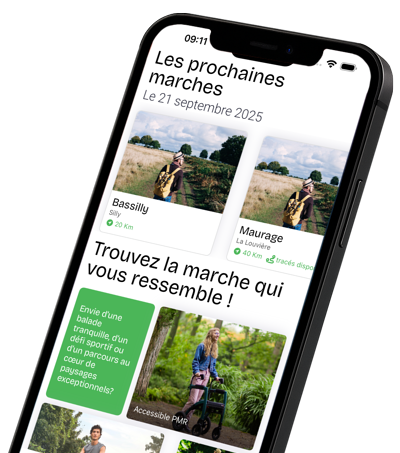 Aperçu de l'application Marches Points Verts